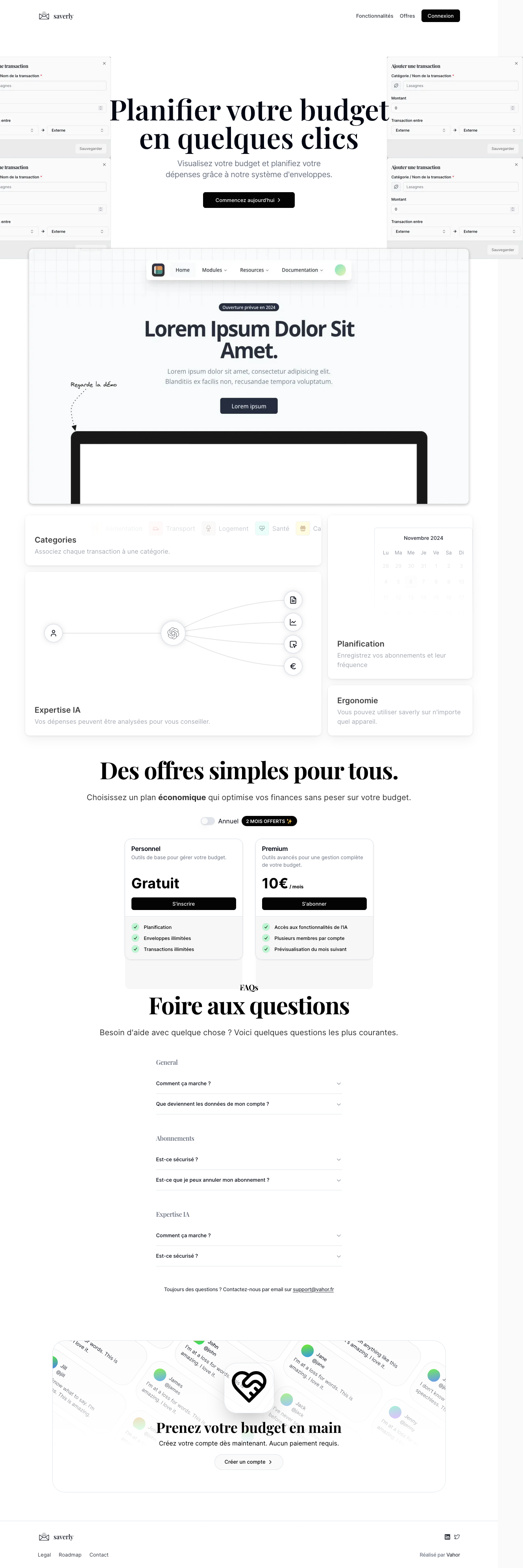 Page d'accueil de saverly